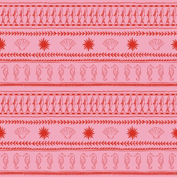 Blush pink seaside stripes