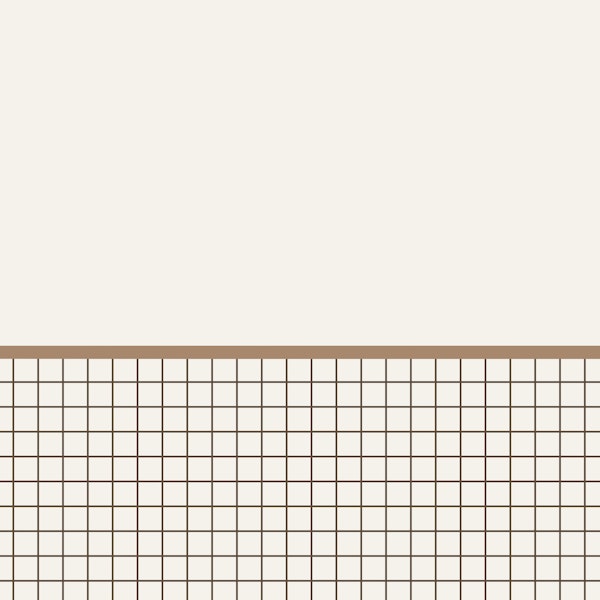 Ivory Grid With Taupe Border