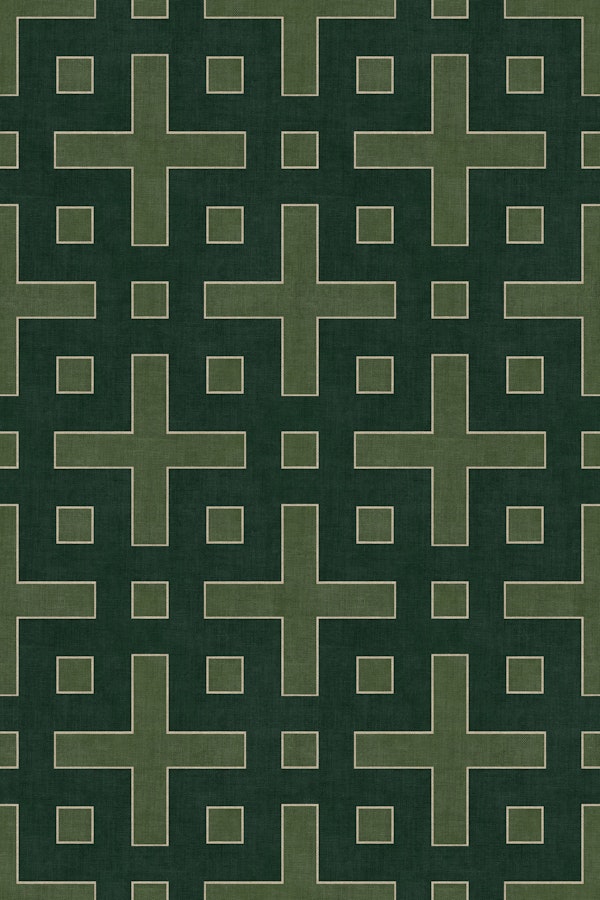 Deep Green Cross and Square Maze Large