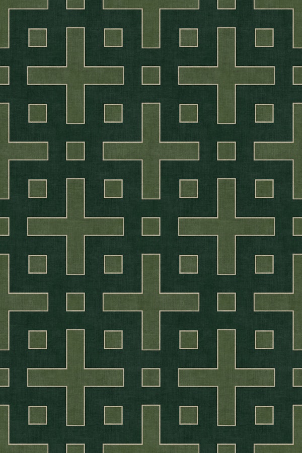 Deep Green Cross and Square Maze Small