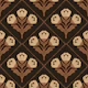 Espresso brown folk flowers trellis