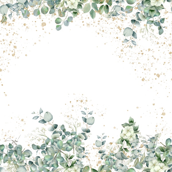 Sage Green Eucalyptus Leaf Border