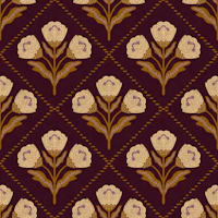 Burgundy floral diamond trellis tapet