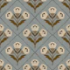 Slate gray floral diamond trellis
