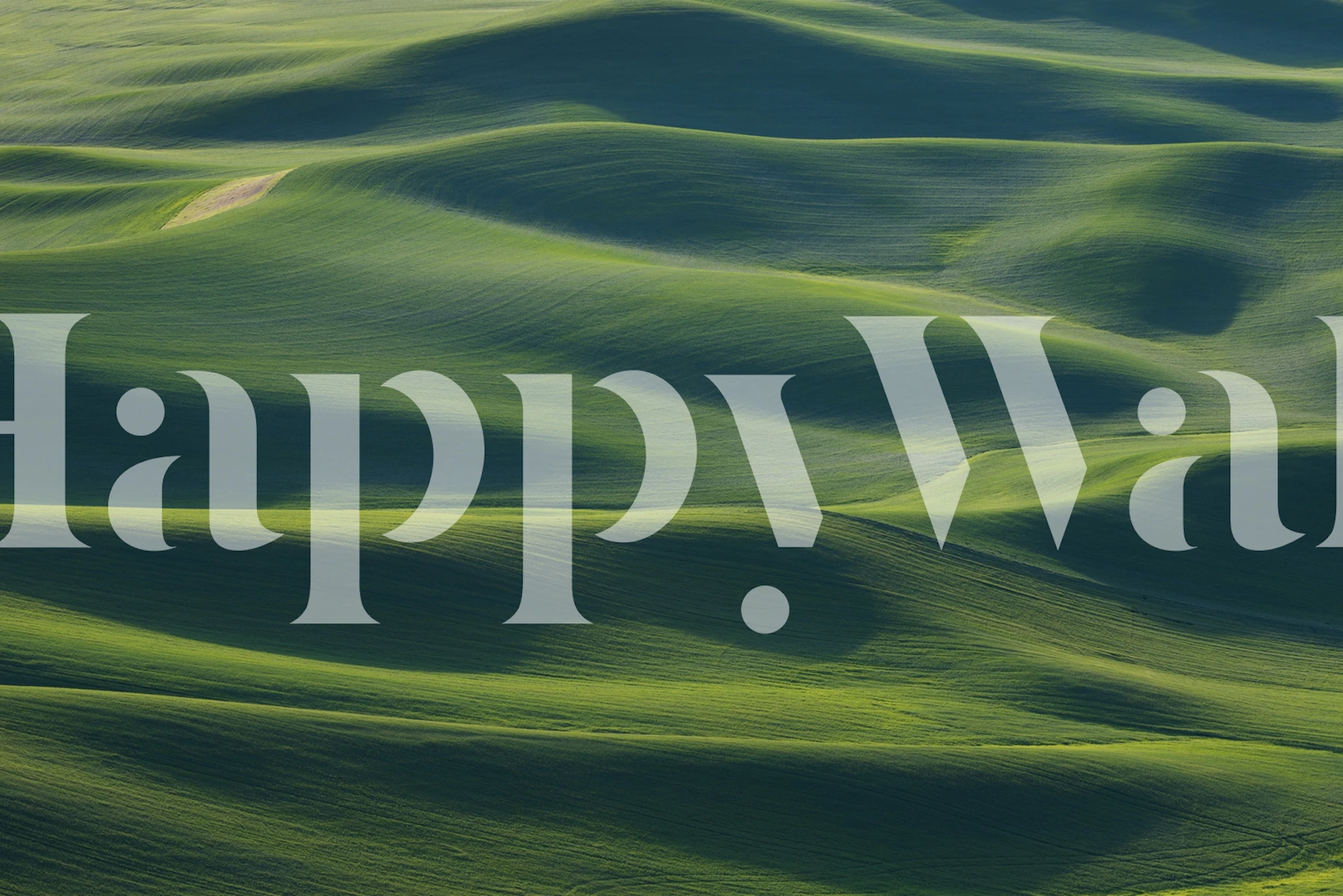 Tapetdesign med rullende grønne bakker