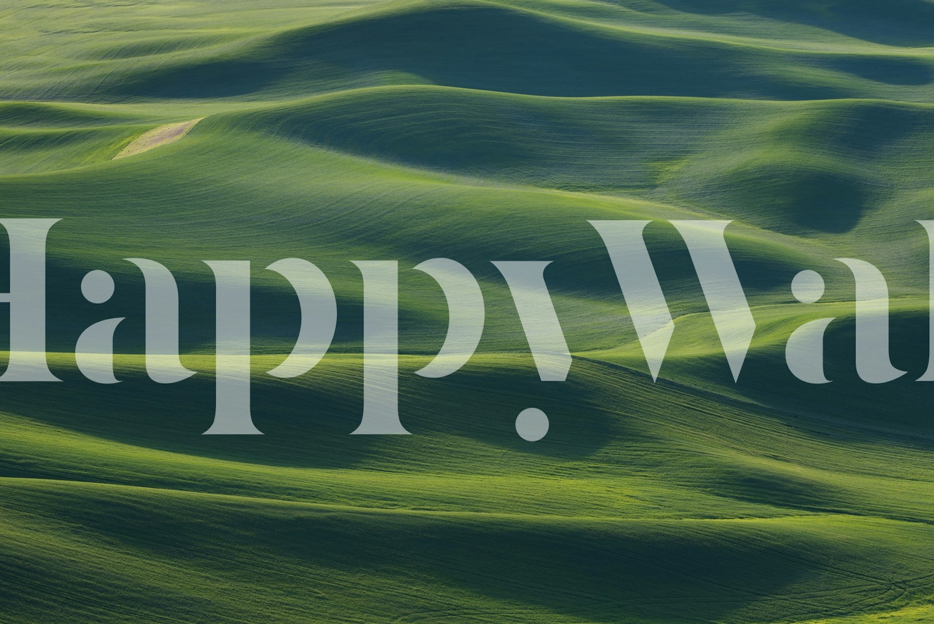 Design de papier peint avec des collines vertes ondulantes