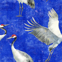 Cranes electric blue tapete
