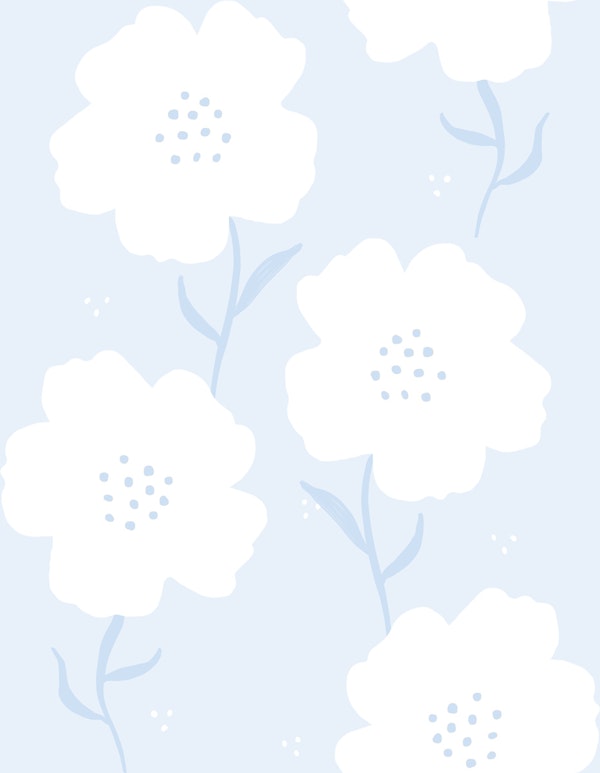 Pastel Blue Floral