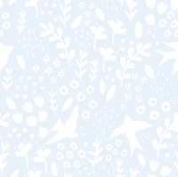 Pastel Blue Bird Floral tapeet