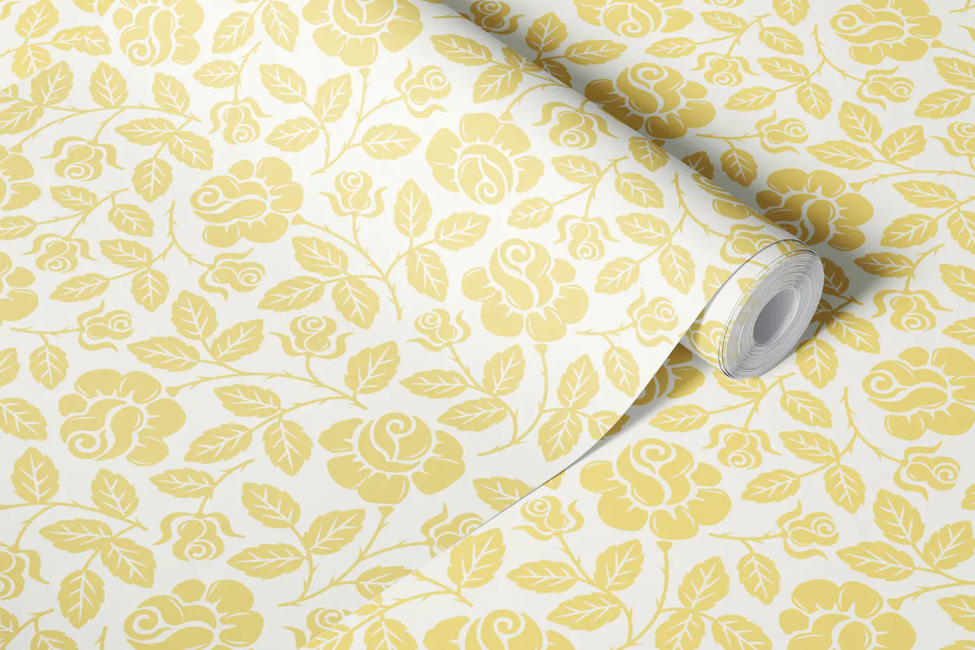Rose Garden - yellow wallpaper roll