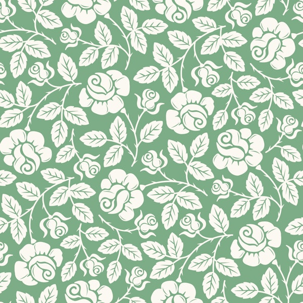 Rose Garden - Green inverted