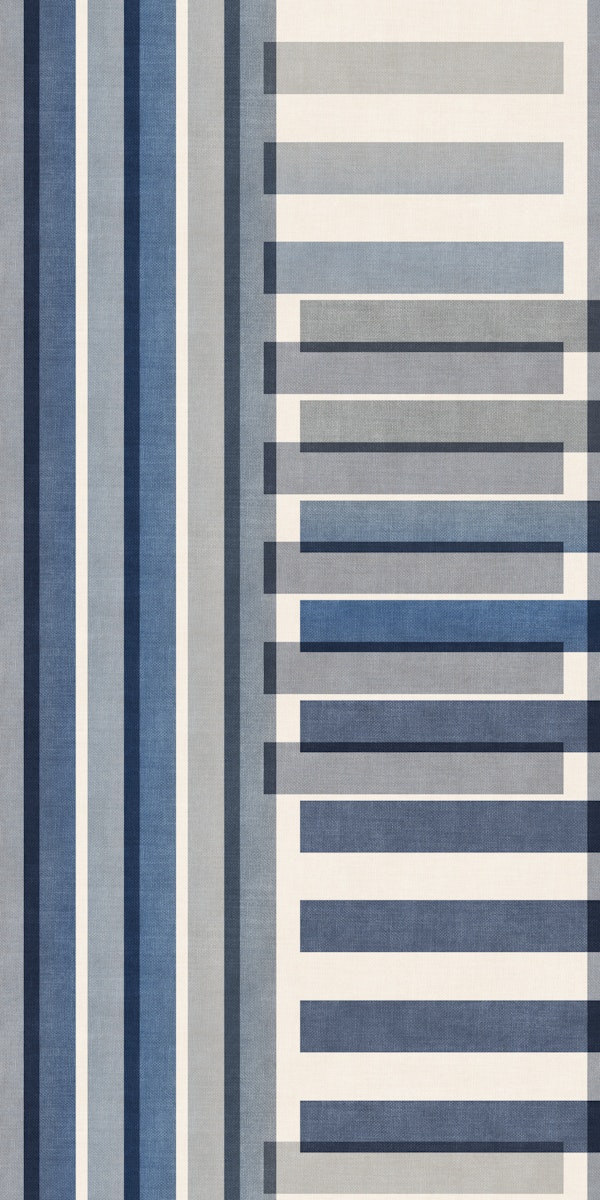 Calm Coastal Blue Grey Stripes Small