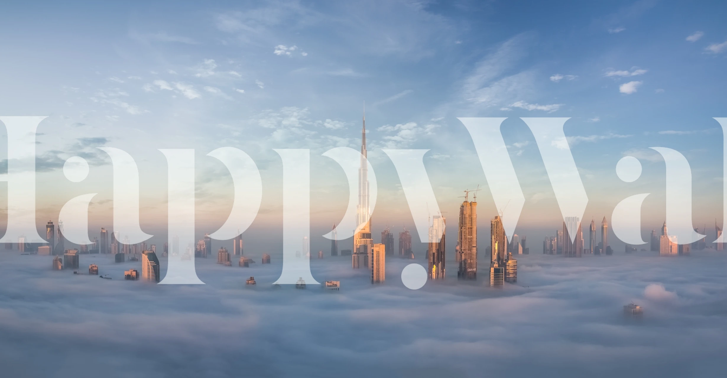 Wallpaper featuring fog over city skyline