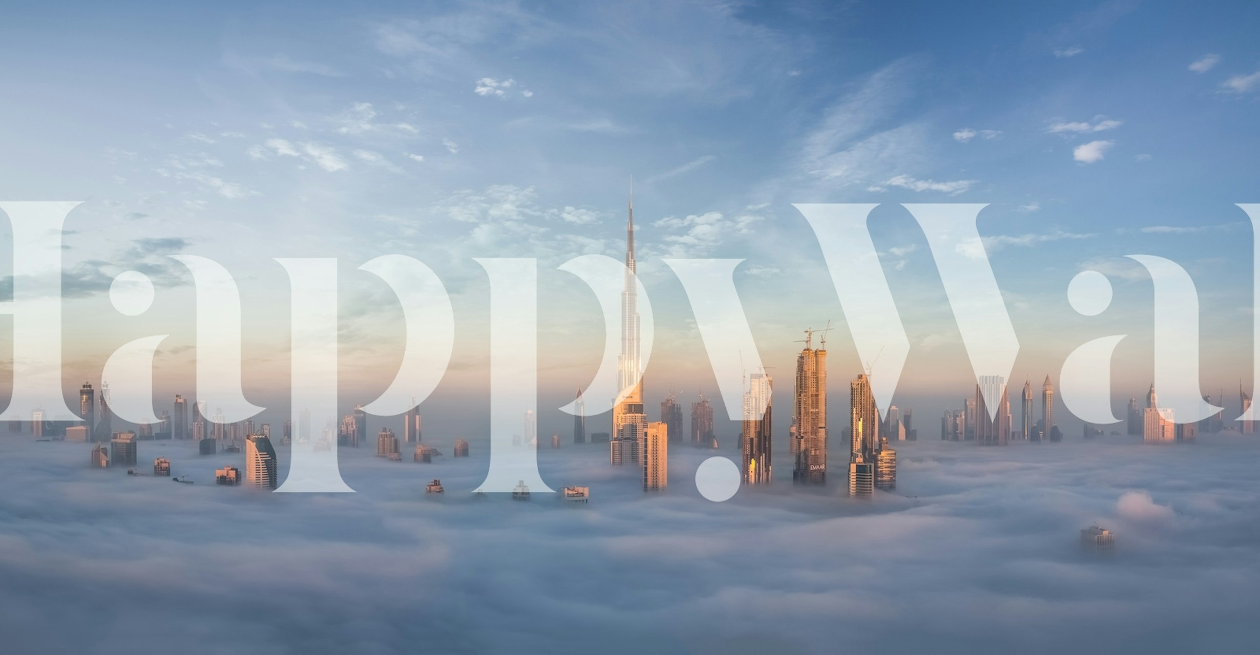 Wallpaper featuring fog over city skyline