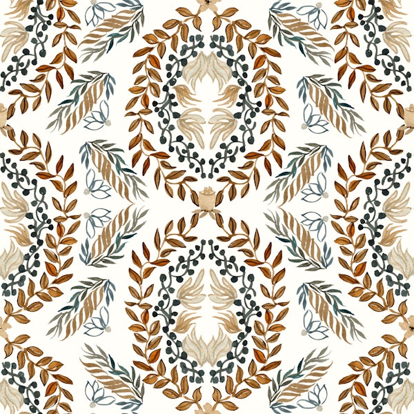 Ivory leaf wreath medallion
