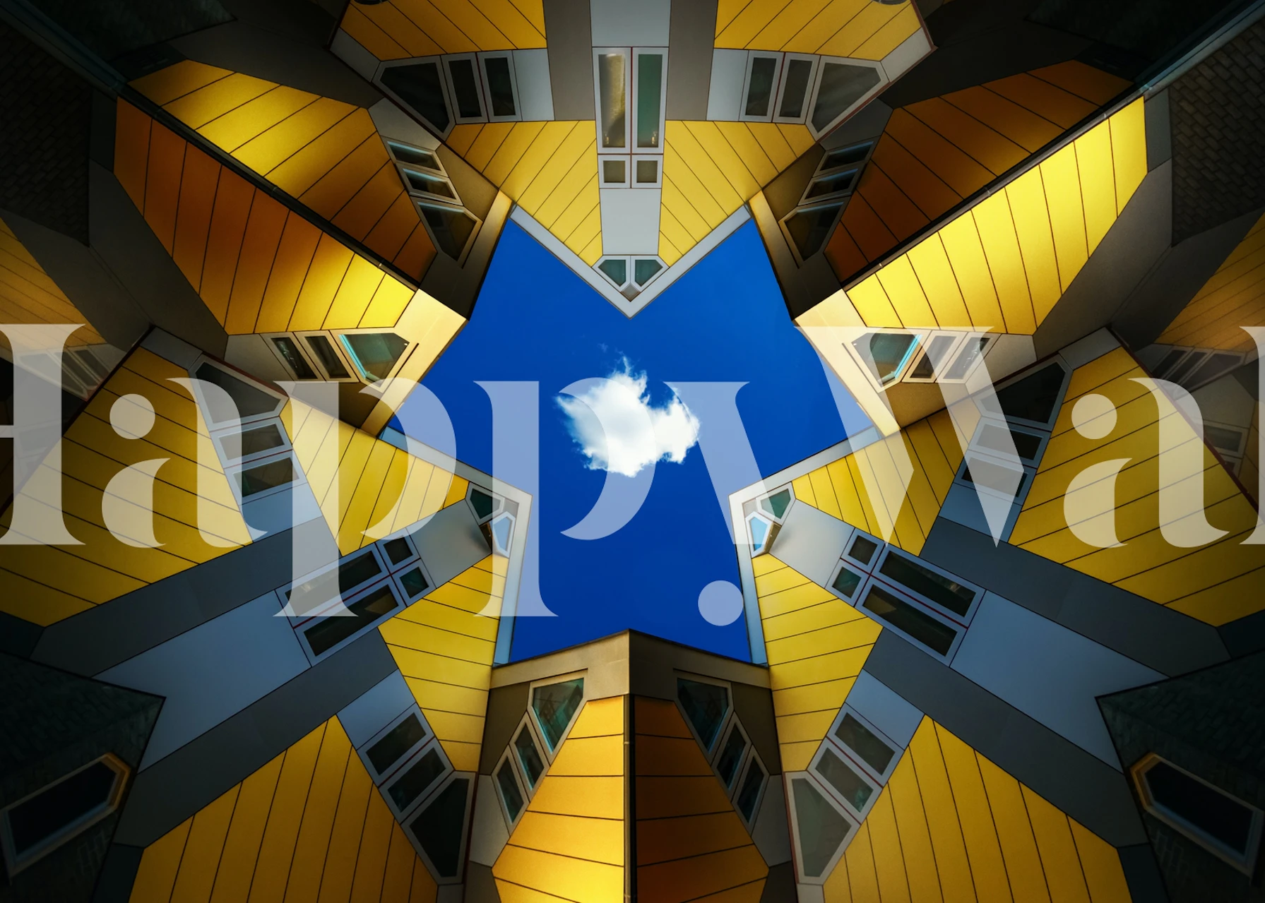 Ταπετσαρία Cubic cloud σε ένα δωμάτιο