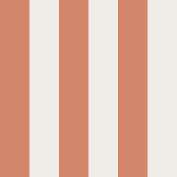 Coral and Ivory Vertical Stripes