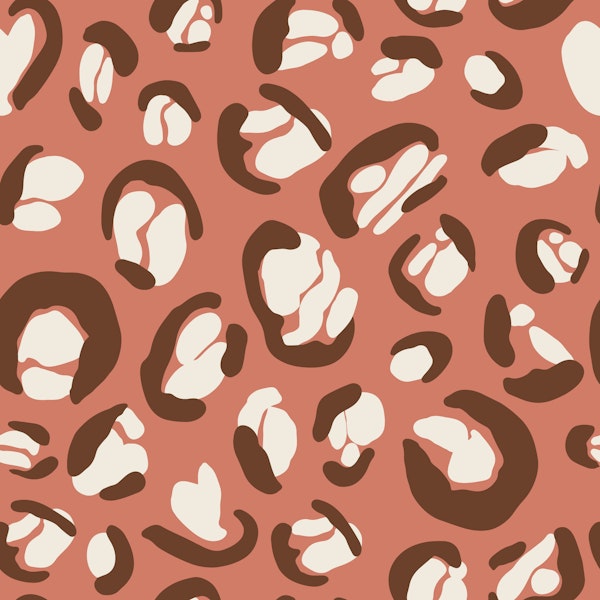 Bold Leopard Print Terracotta and Cream