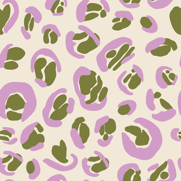 Eclectic Leopard Print Lilac Olive Green
