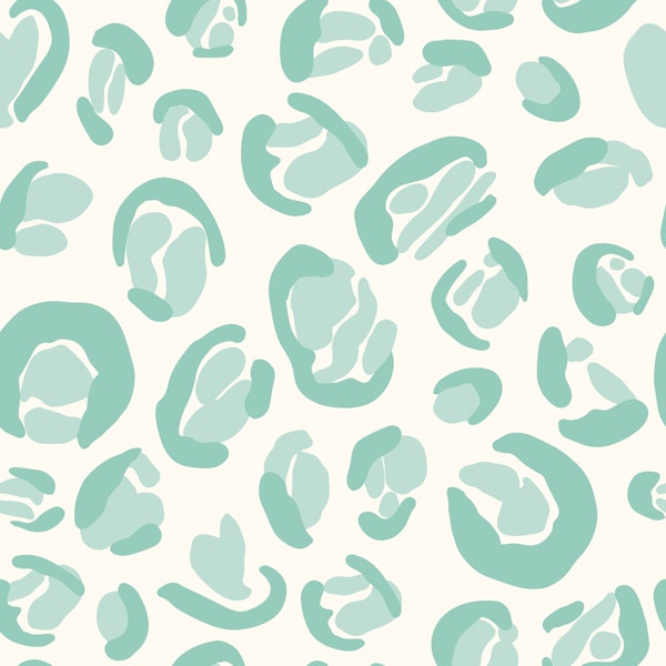 Soft Leopard Print Mint Green and Cream