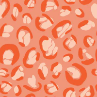 Retro Leopard Print Peach Burnt Orange tapet
