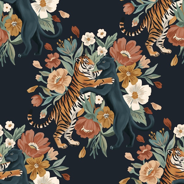 Midnight big cat flower garden