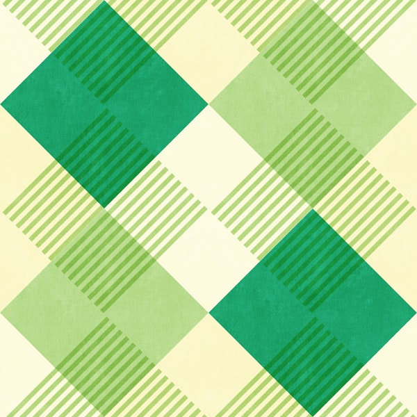 Diagonal Stripe Plaid Argyle - Green