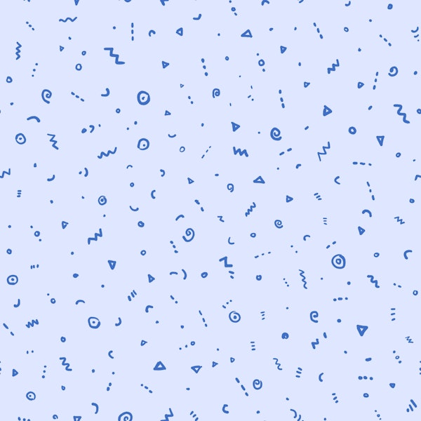 Powder blue doodle squiggles