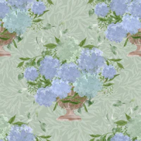 Hydrangea Bouquets in Urn - Sage Foliage wallpaper