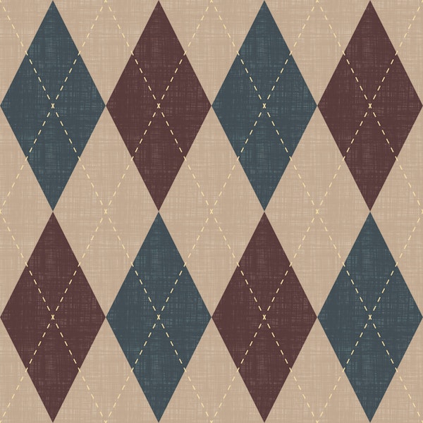 Argyle Harlequin Crisp Cool Tone