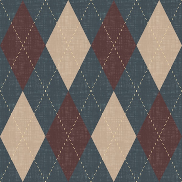 Argyle Harlequin Diamond Crisp Cool Tone