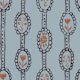 Vintage botanical stripes on blue