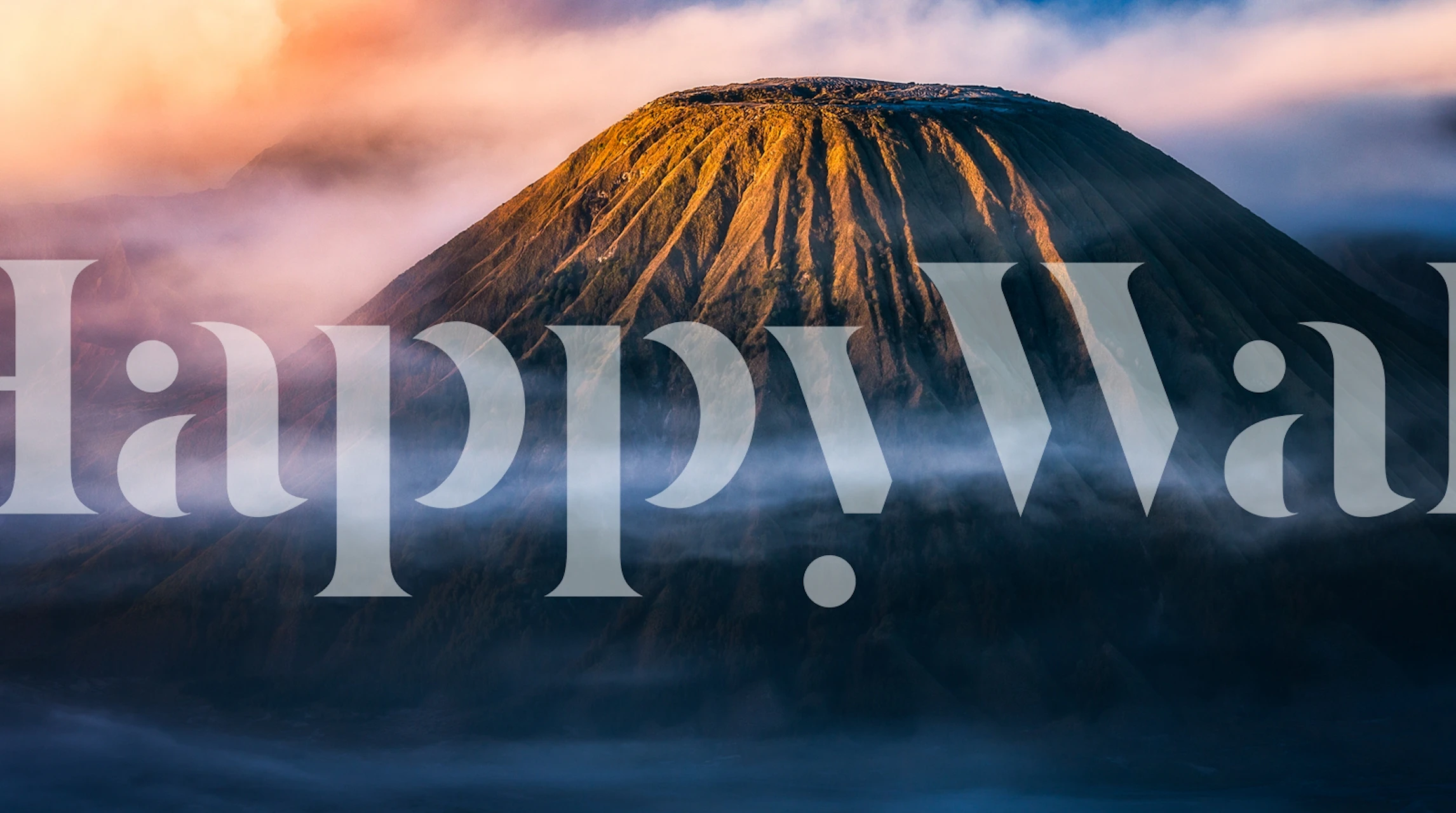 Morning Mount Bromo wallpaper in a room