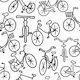 Black and white bicycle doodles