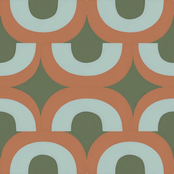 Terracotta Overlapping Arches Retro