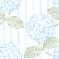 Dreamy Hydrangea Flowers on Painterly Stripes behang