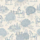 Powder blue horses and hydrangeas