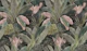 Bali Tropical watercolour Jungle leaves black