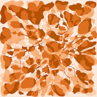 Tangerine leaf branches on ivory papiers peint
