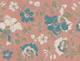 Vintage Peony Flowers Clay Pink Teal Sage