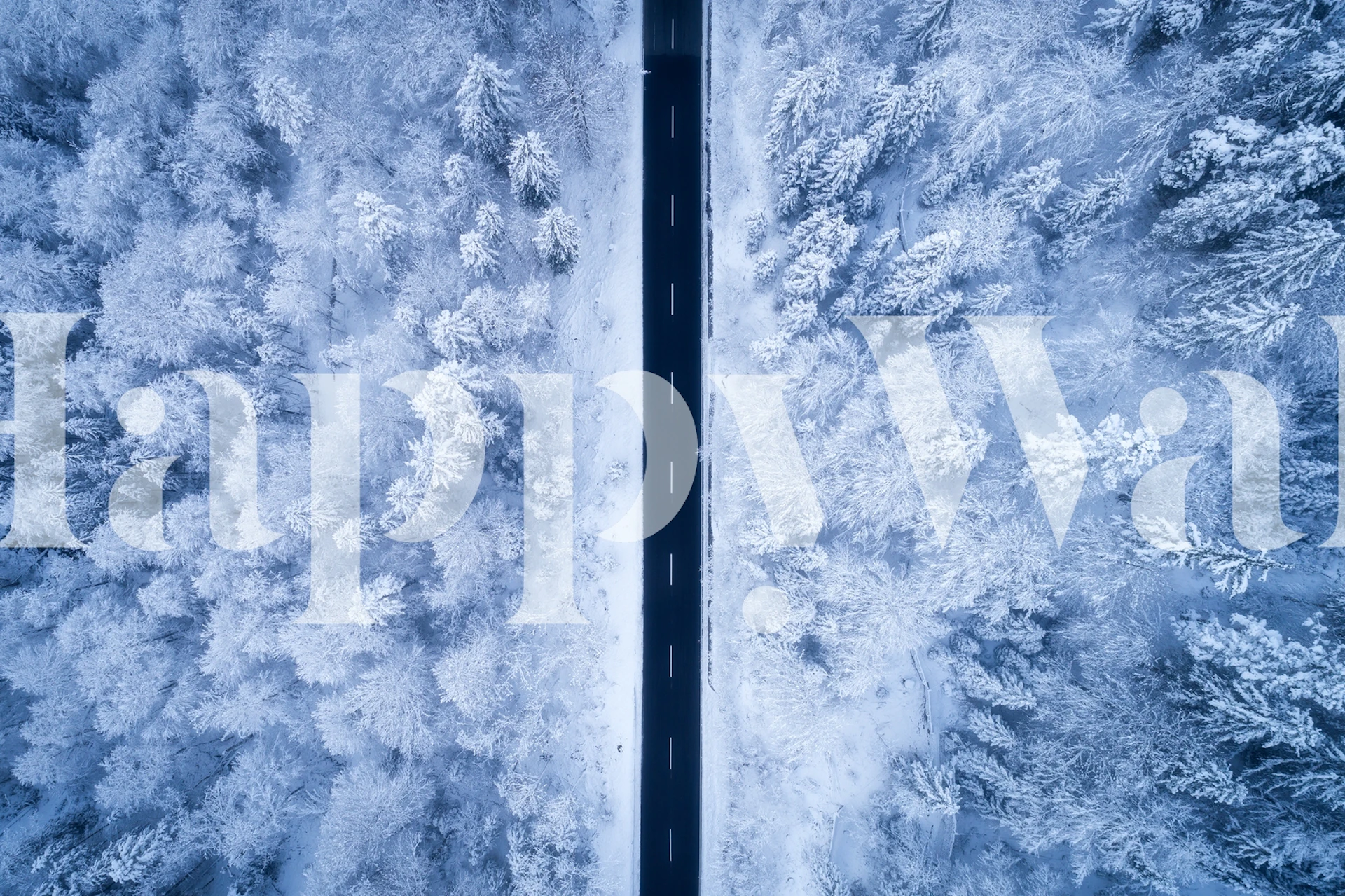 A Frosty Road Tapete in einem Raum