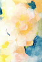 Ivory Blush Flower Petals Watercolor behang