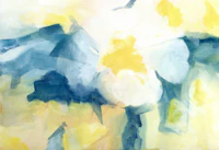 Pale Yellow Watercolor Brush Blocks behang