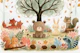 autumn woodland animals with hedgehogs