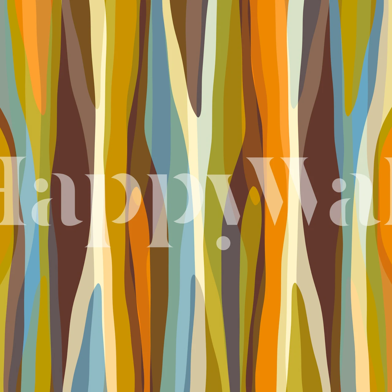 Abstract stripe wallpaper in a warm modern room