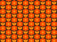 Midcentury Modern Retro Floral Jonnty Pattern tapet