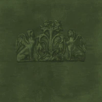 Antique Sphinx Ornament - Forest Green wallpaper