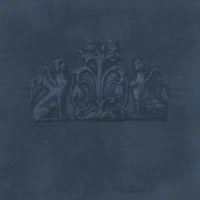 Antique Sphinx Ornament - Navy Blue wallpaper