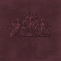 Antique Sphinx Ornament - Burgundy Red wallpaper