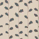 Teal oak leaf stripe on beige